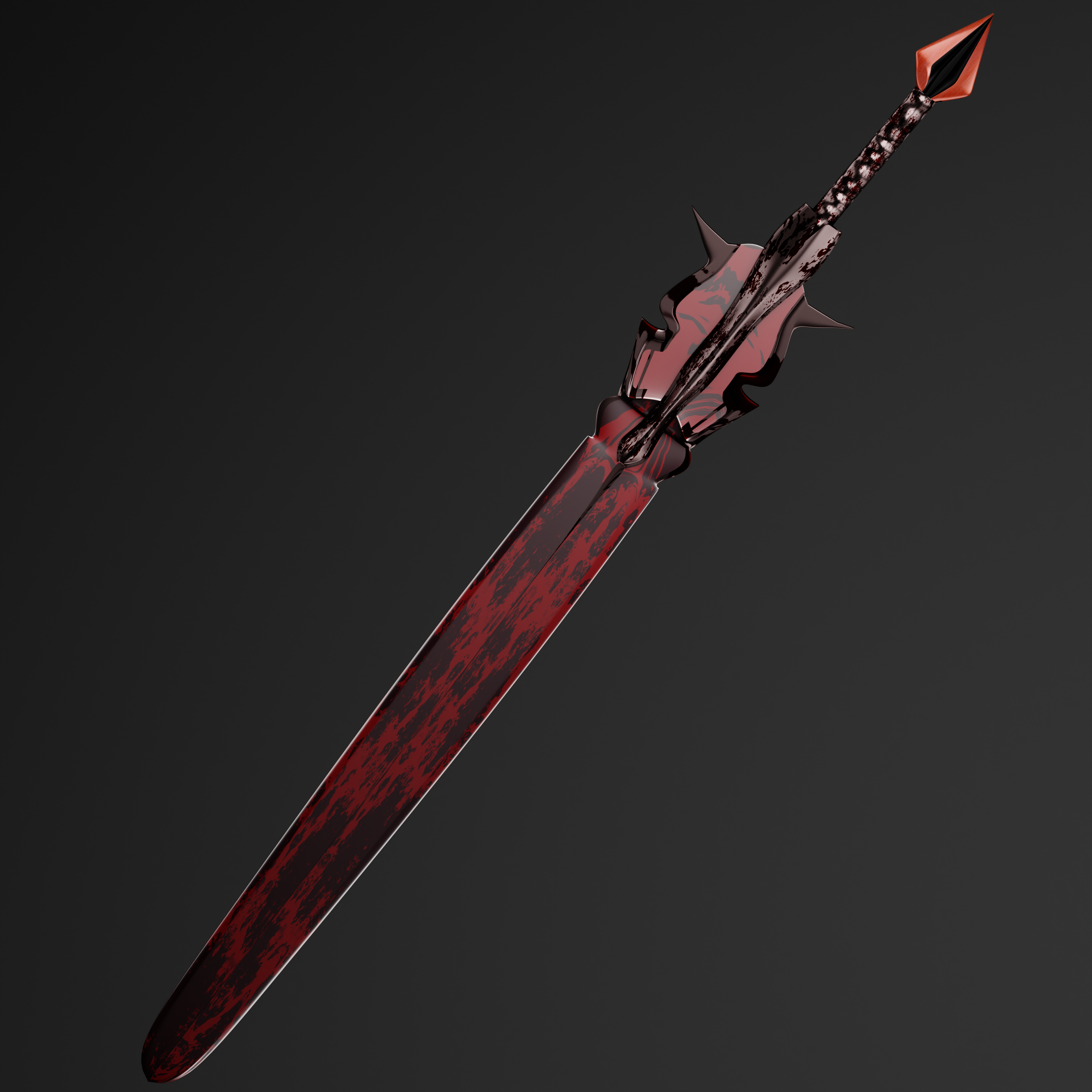 Dark Demon Blade – High-Poly 3D Fantasy Sword Model for Games, Animation, and Product Renders