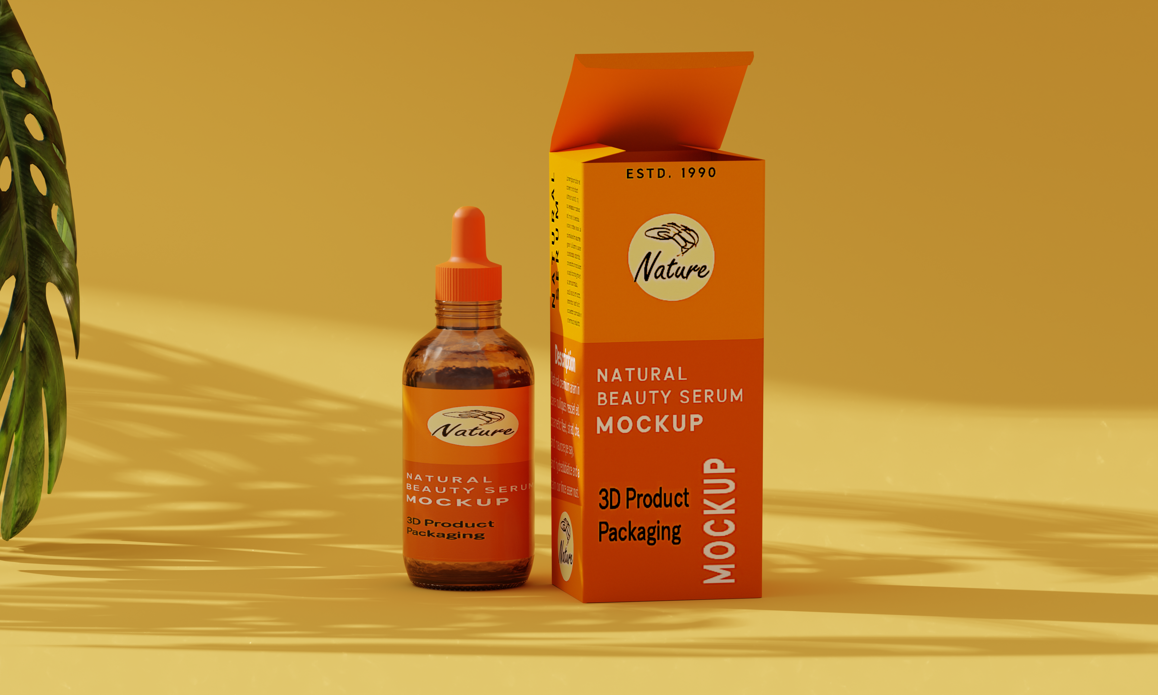 Minimal 3D Visualization for Oil Serum Product | Premium Packaging Design